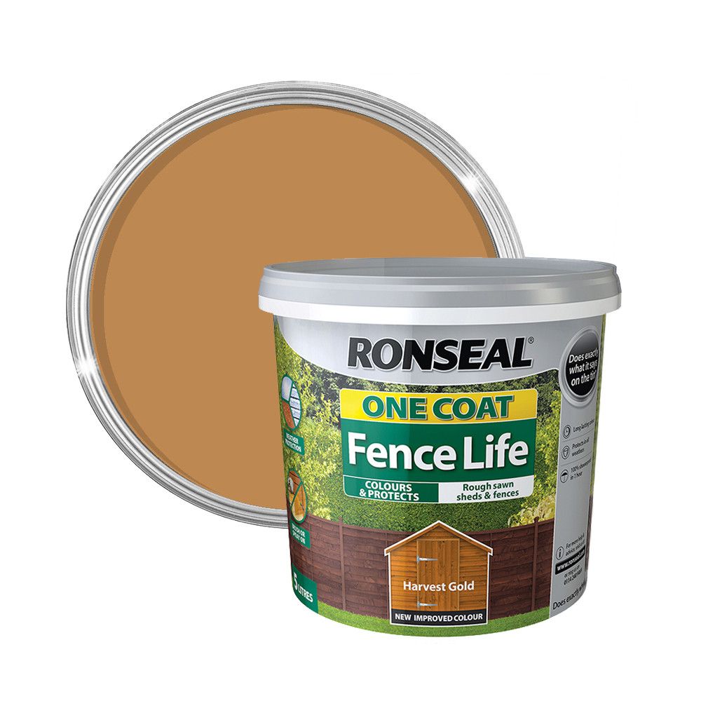 Product image for RONSEAL One Coat Fence Life Harvest Gold - 5l