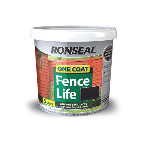 Image of RONSEAL One Coat Fence Life Tudor Black Oak - 5l