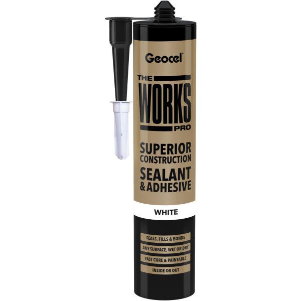 Product image for Geocel Ecoseal The Works Pro Multi Purpose Sealant& Adhesive White 300ml