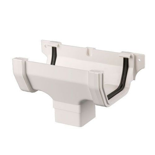 Product image for Brett Martin Plastic Guttering Square Style Running Outlet 114mm - White