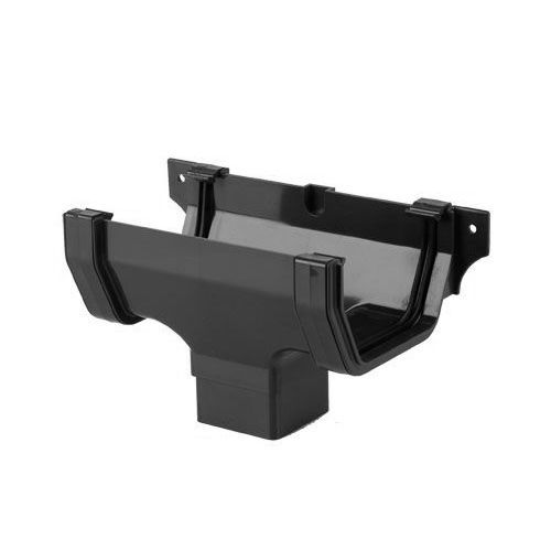 Product image for Brett Martin Plastic Guttering Square Style Running Outlet 114mm - Black