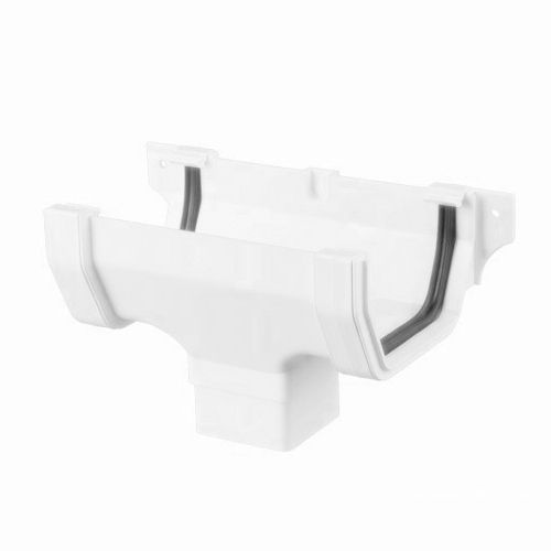 Product image for Brett Martin Plastic Guttering Square Style Running Outlet 114mm - Arctic White