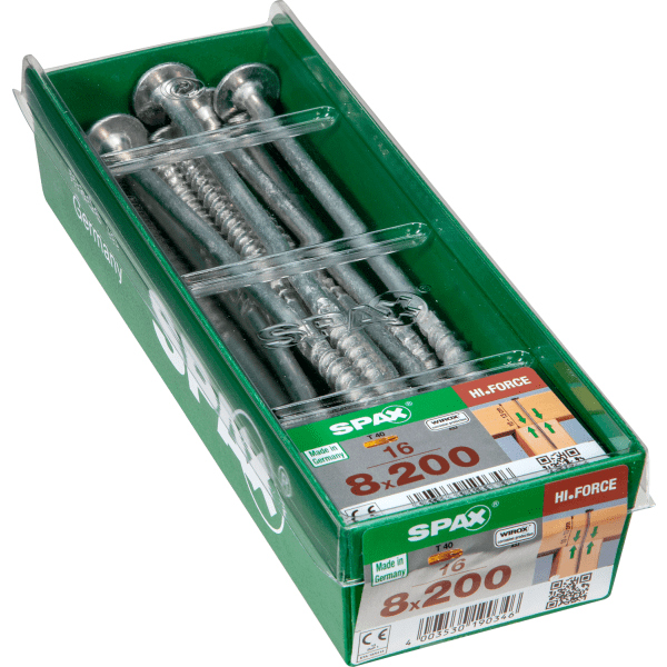 Image of Spax Construction Screw With Washer-head - Partial Thread - Wirox Coated 8.0 X 200mm