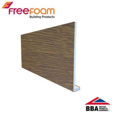 Product image for uPVC 250mm Fascia Board (10mm Cappit Square Edged) 5m - Light Oak