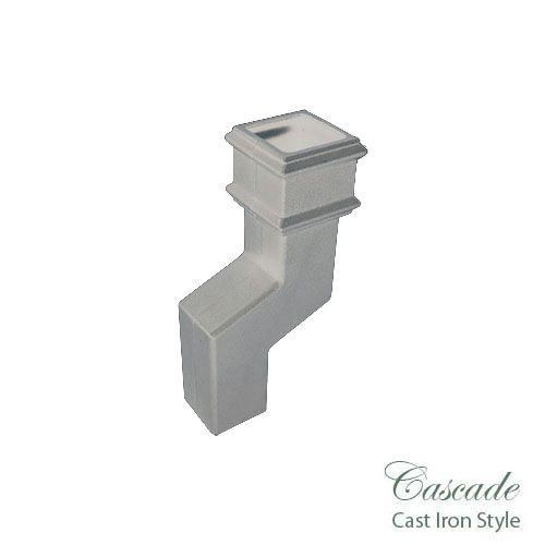 Product image for Cascade Cast Iron Style 75mm Square Downpipe Offset Bend - White