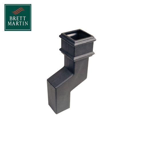Product image for Cascade Cast Iron Style 75mm Square Downpipe Offset Bend - Black