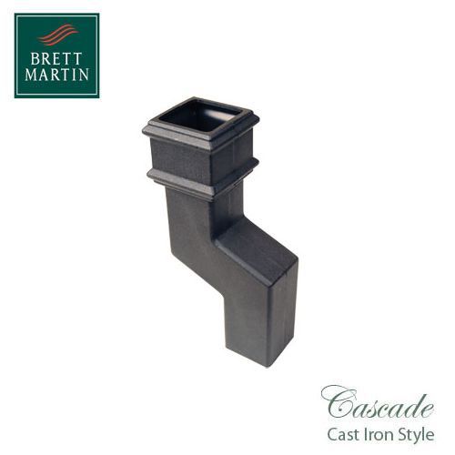 Product image for Cascade Cast Iron Style 150mm Square Downpipe Offset Bend - Black
