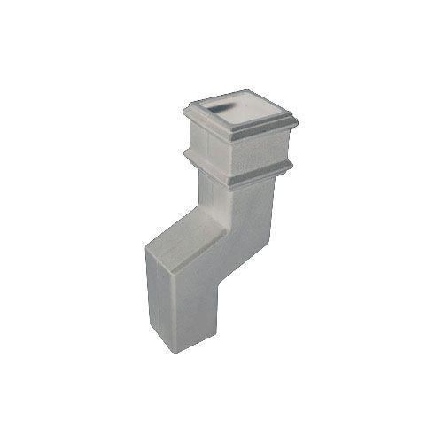 Product image for Cascade Cast Iron Style Square Downpipe 115mm Offset Bend - White
