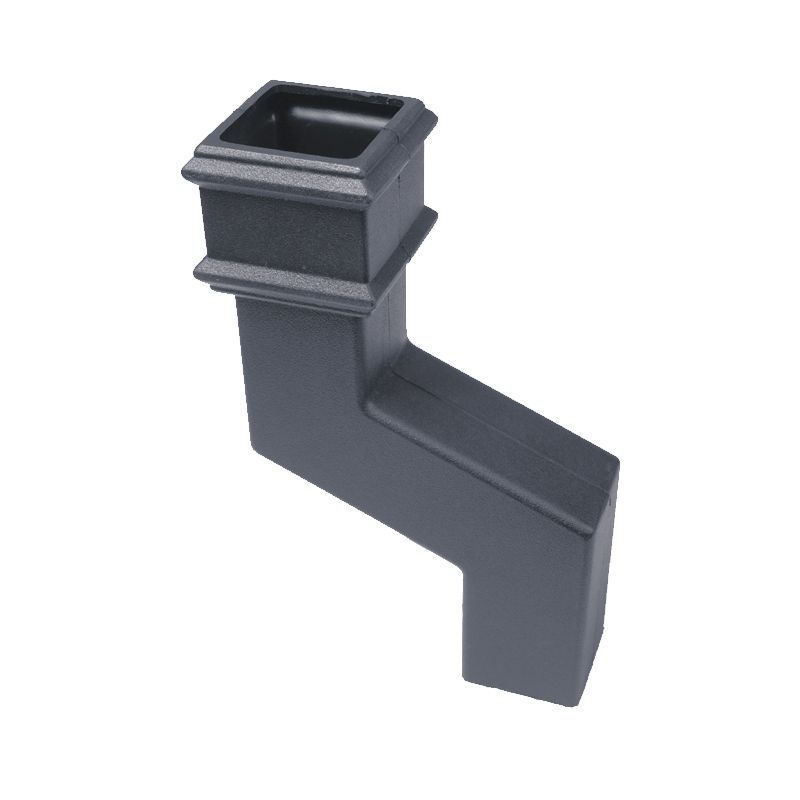 Product image for Cast Iron Style Square Downpipe 65mm Offset Bend 150mm Anthracite Grey