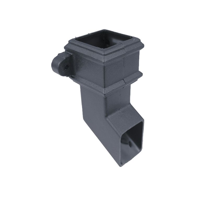 Product image for Cast Iron Style Square Downpipe 65mm Shoe with Lugs - Anthracite Grey