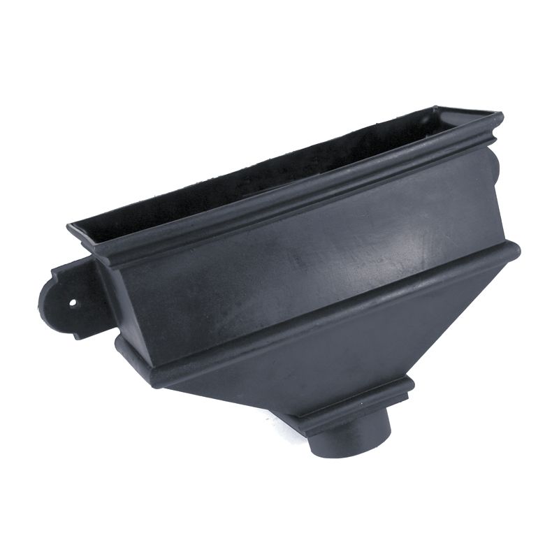 Product image for Cast Iron Style 65mm & 68mm Undated Long Hopper Head - Anthracite Grey