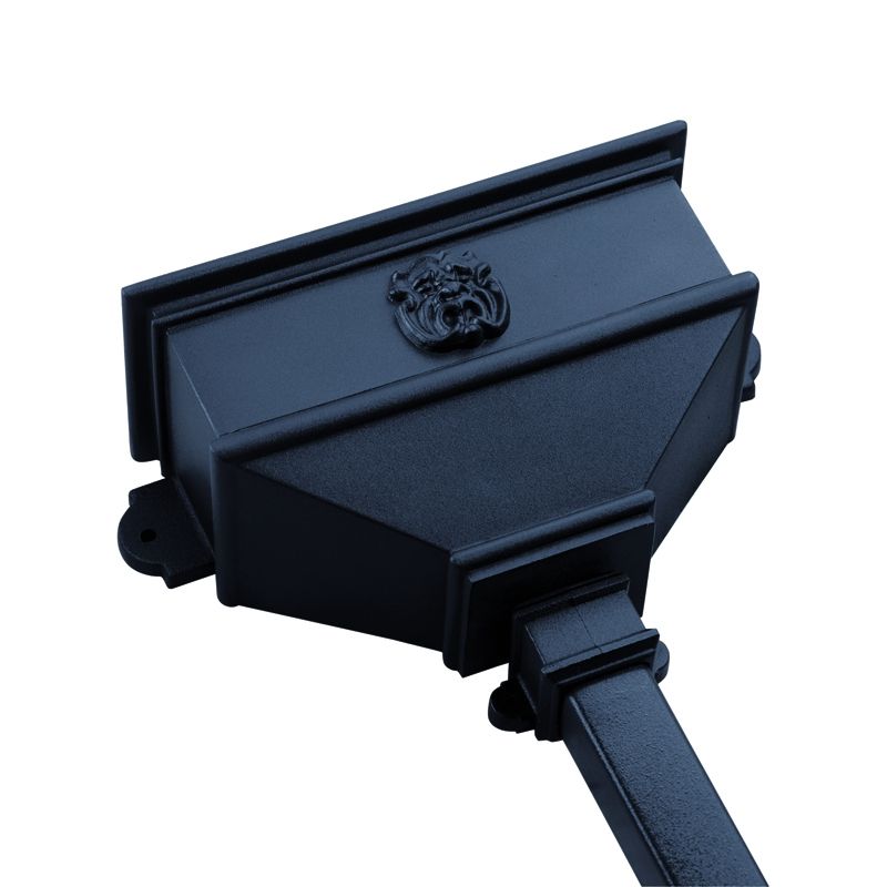 Product image for Cast Iron Style 65mm & 68mm Long Hopper Head with Gargoyle - Anthracite Grey