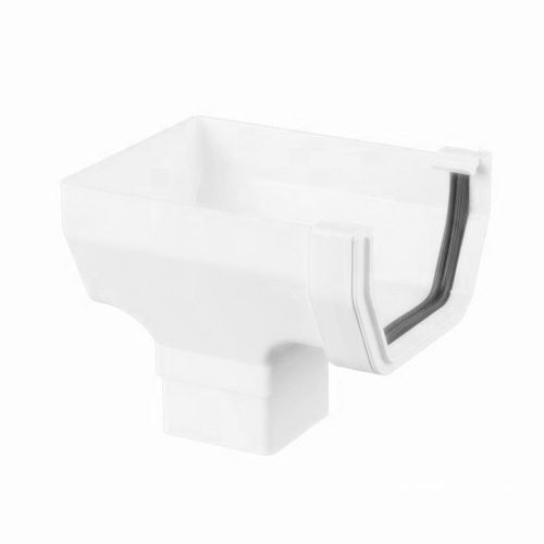 Product image for Brett Martin Plastic Guttering Square Style Stopend Outlet 114mm - Arctic White