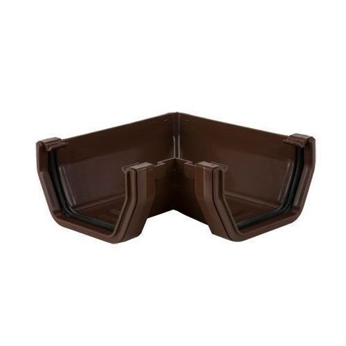 Product image for Brett Martin Plastic Guttering Square Style 90 Degree Angle 114mm - Brown