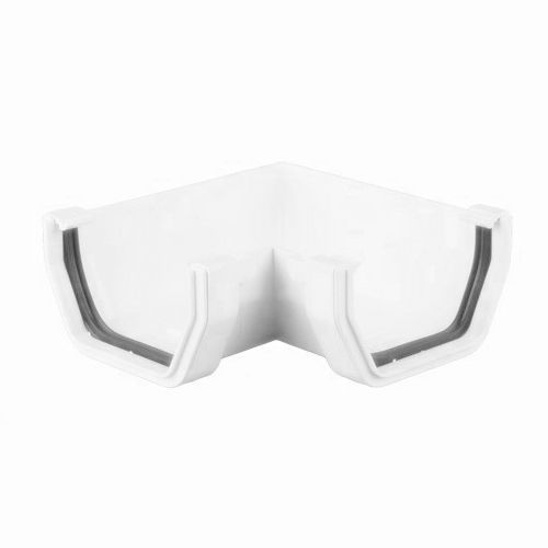 Product image for Brett Martin Plastic Guttering Square Style 90 Degree Angle 114mm - Arctic White