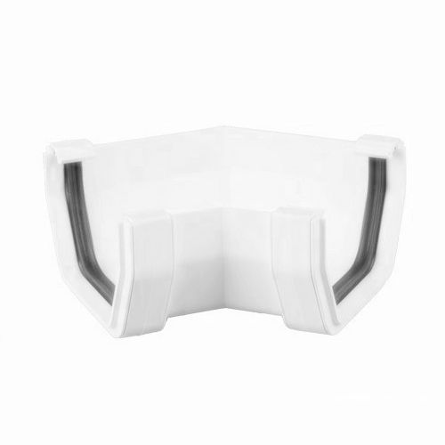 Product image for Brett Martin Plastic Guttering Square Style 135 Degree Angle 114mm - Arctic White