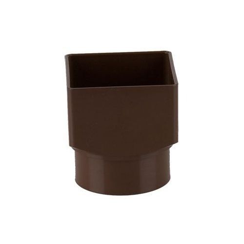 Product image for Brett Martin Plastic Guttering Square Downpipe to Round Adaptor 65mm - Brown