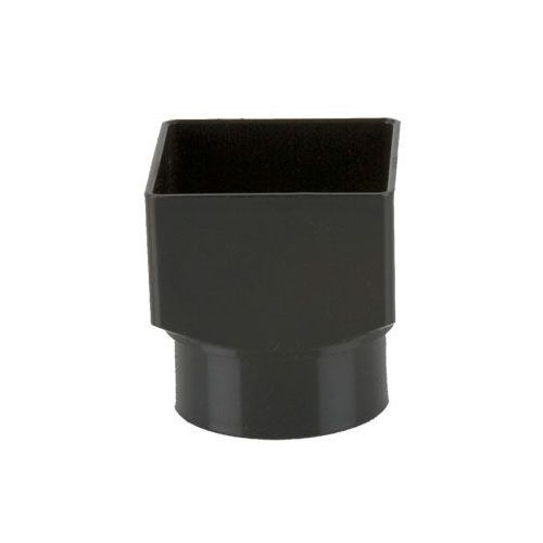 Product image for Brett Martin Plastic Guttering Square Downpipe to Round Adaptor 65mm - Black