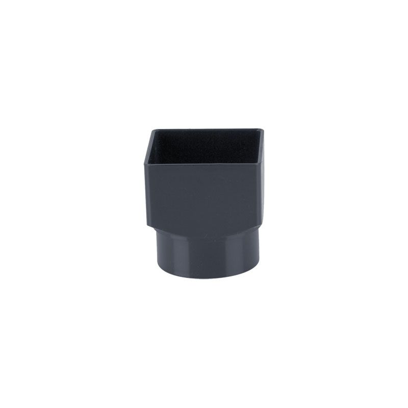 Product image for Brett Martin Plastic Guttering Square To Round Downpipe Adaptor Anthracite - 65mm