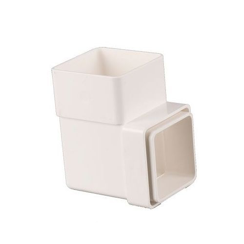 Product image for Brett Martin Plastic Guttering Square Downpipe 92.5 Degree Bend 65mm - White