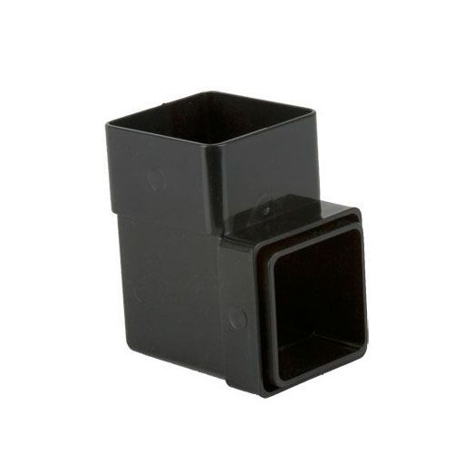 Product image for Brett Martin Plastic Guttering Square Downpipe 92.5 Degree Offset Bend 65mm - Black