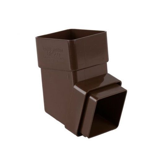 Product image for Brett Martin Plastic Guttering Square Downpipe 112.5 Degree Offset Bend 65mm Brown