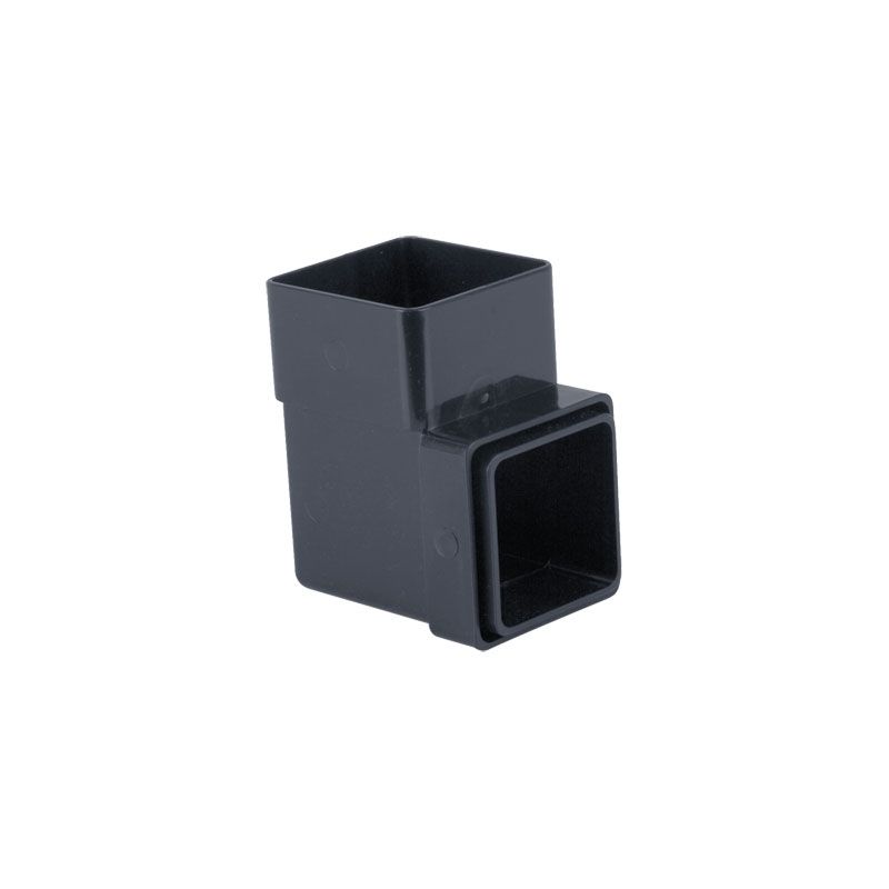 Product image for Brett Martin Plastic Guttering Square Downpipe Anthracite Grey 92.5 Degree Bend - 65mm