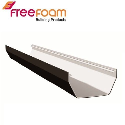 Product image for Freeflow 114mm Square Style Plastic Guttering 4 Metre Length - Black