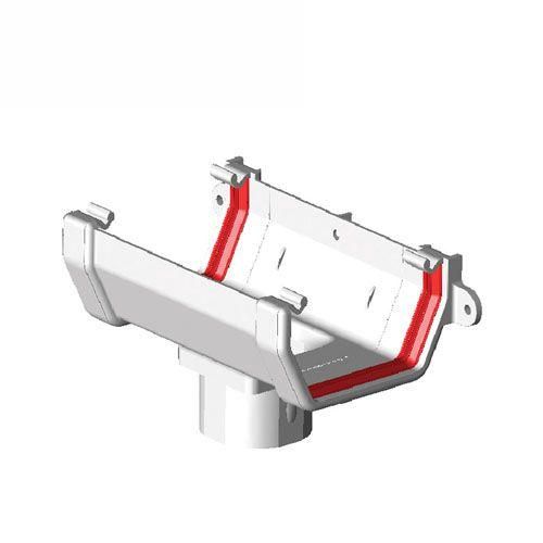 Product image for Freeflow Square Style Plastic Guttering Running Outlet - White