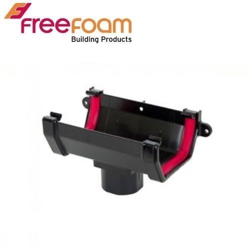 Product image for Freeflow Square Style Plastic Guttering Running Outlet - Black