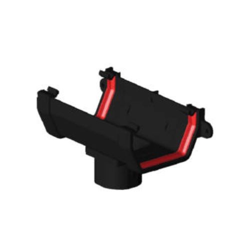 Product image for Freeflow Square Style Plastic Guttering Running Outlet - Black