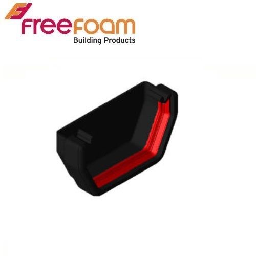 Product image for Freeflow Square Style Plastic Guttering External Stopend - Black