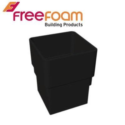 Product image for Square Plastic Black Downpipe Connector