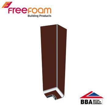 Product image for uPVC Fascia Board Corner (Square Edge) 300mm - Brown