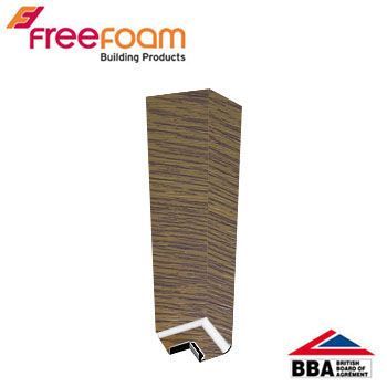 Product image for uPVC Fascia Board Corner (Square Edge) 300mm - Light Oak Woodgrain