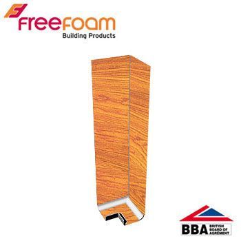 Product image for uPVC Fascia Board Corner (Square Edge) 300mm - Irish Oak Woodgrain