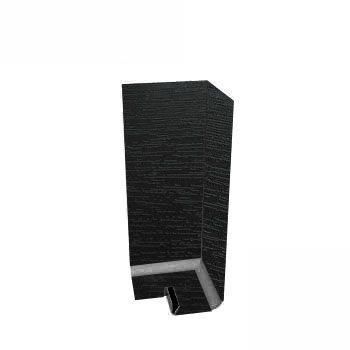 Product image for uPVC Fascia Board Corner (Square Edge) 600mm - Black Ash Woodgrain