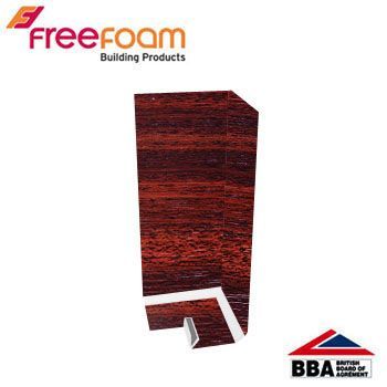 Product image for uPVC Fascia Board Corner (Square Edge) 600mm - Mahogany Woodgrain