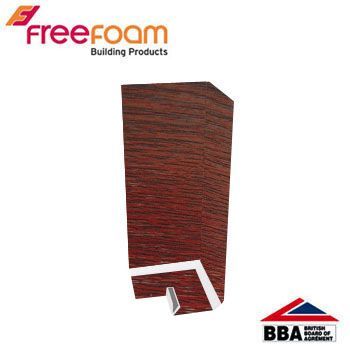 Product image for uPVC Fascia Board Corner (Square Edge) 600mm - Rosewood Woodgrain