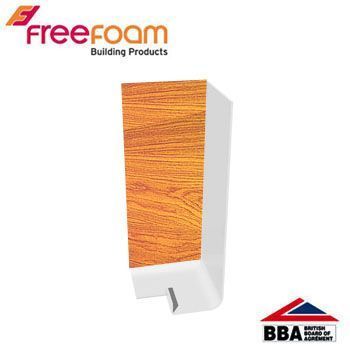Product image for uPVC Fascia Board Corner (Square Edge) 600mm - Irish Oak