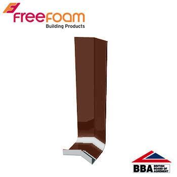 Product image for uPVC Fascia Board External Corner (Square Edged) 135d - 300mm Brown