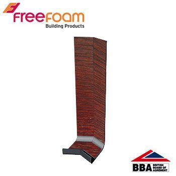 Product image for uPVC Fascia Board External Corner (Square Edged) 135d - 300mm Mahogany