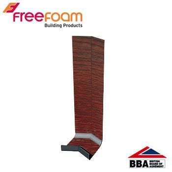 Product image for uPVC Fascia Board External Corner (Square Edged) 135d - 300mm Rosewood