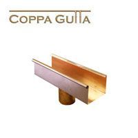Image of Metal Gutta Copper 90mm Box Gutter Running Outlet - 80mm