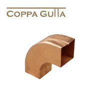 Image of Metal Gutta Copper Square 80x80mm Downpipe 85dg Bend