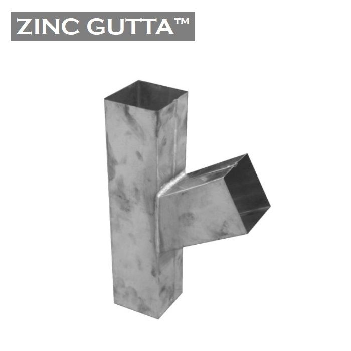 Product image for Metal Gutta Zinc 80x80mm Square Downpipe Branch