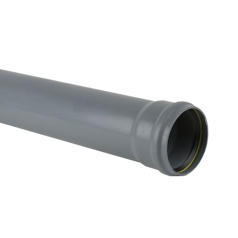 Product image for Brett Martin Soil Pipe Push Fit 2.5m Single Socket Ended Pipe 110mm - Grey