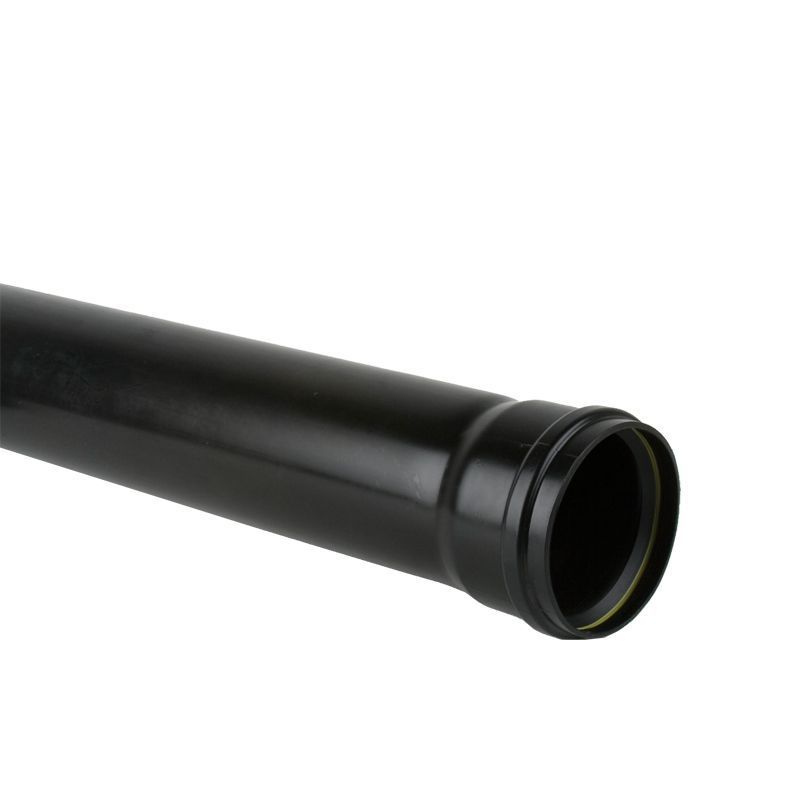 Product image for Brett Martin Soil Pipe Push Fit 6m Single Socket Ended Pipe 110mm - Black