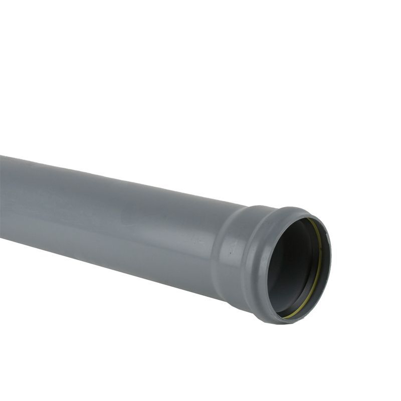 Product image for Brett Martin Soil Pipe Push Fit 6m Single Socket Ended Pipe 110mm - Grey