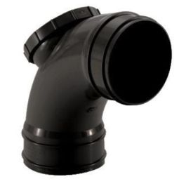 Product image for Brett Martin Plastic Soil Pipe Push Fit Double Socket Access 92.5 Degree Branch 110mm - Black